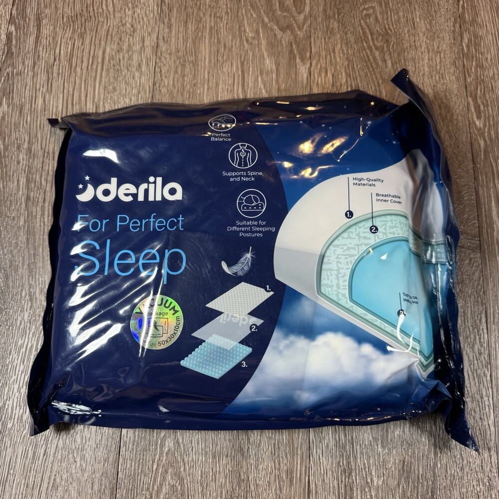 DERILA® Memory Foam Cervical Neck Pillow. Ergonomic Pillow for Sleeping, New